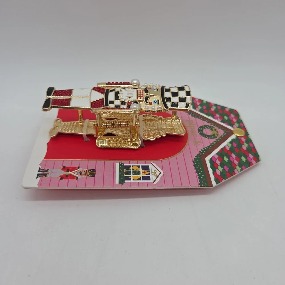 NEW Piper K Nutcracker Rhinestone Christmas Hair Clip